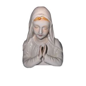 Vintage ceramic Praying Virgin Mary Bust 4.25" Madonna Figurine Japan import